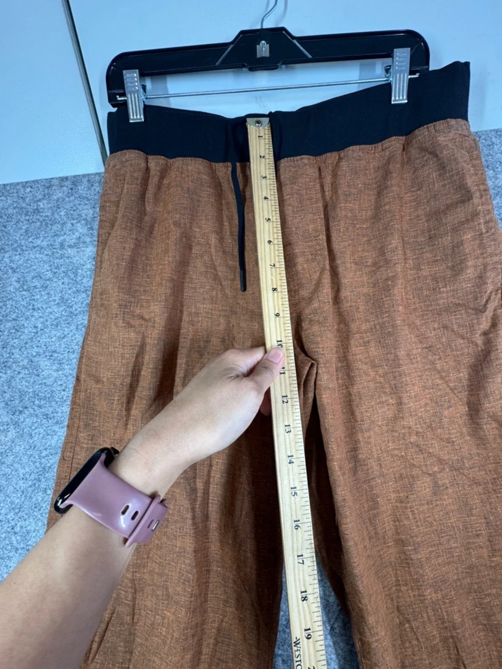 Prana Brown Pull On Hemp Blend Pants  Elastic Waist Comfy Casual Outdoor Size M - Picture 5 of 16